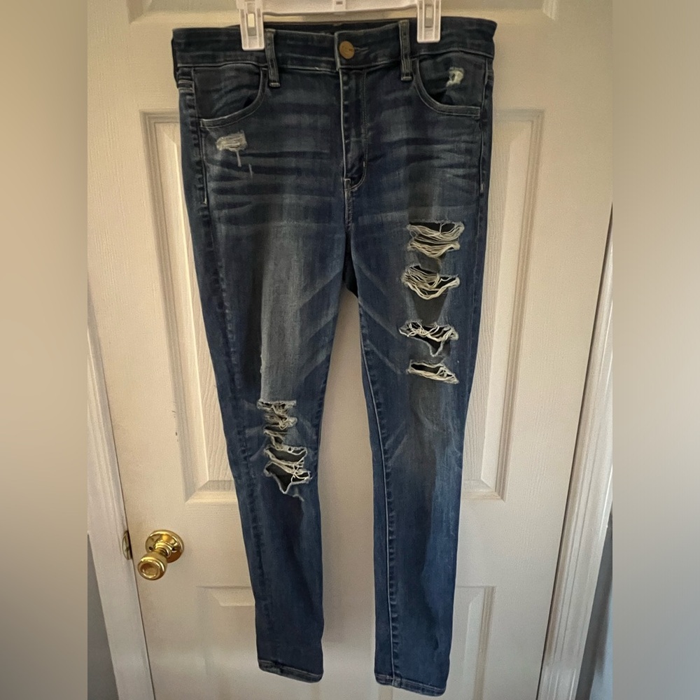 american eagle ripped high rise jeggings